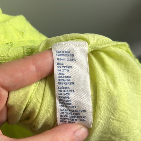 American Eagle Outfitters neon yellow lime green cutout eyelet dress - Picture 7 of 8